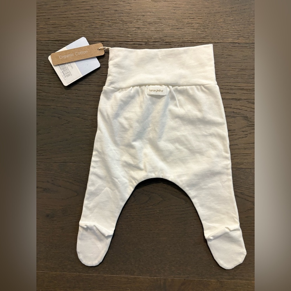 Laranjinha creme organic cotton baby pants 0-3M NWT